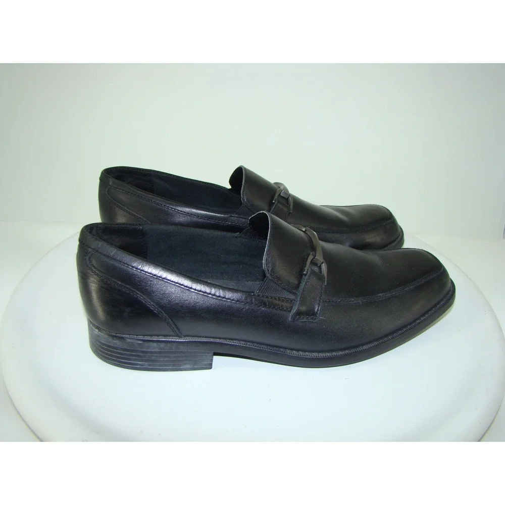 Bostonian Kohrman Mason MENS BLACK LEATHER Loafers Shoes Size 13M   C117